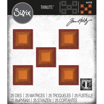 Sizzix - «Stacked Squares» 25 pièces Framelits Dies de Tim Holtz